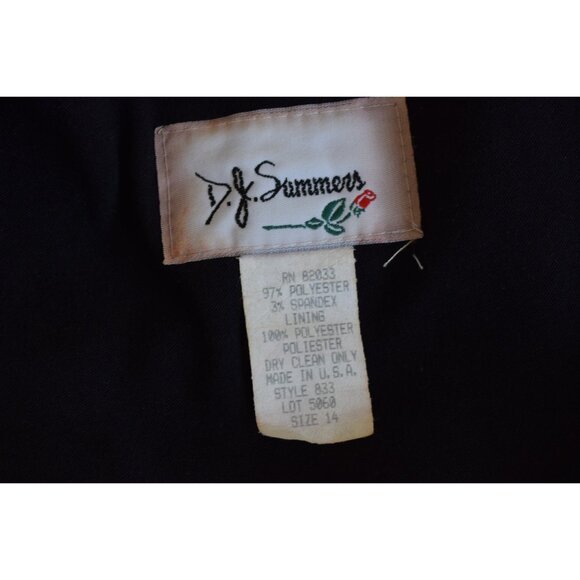 Vintage‎ Black Polyester 2 pc Skirt + Jacket Set - Picture 8 of 10